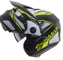 Carica l'immagine nel visualizzatore di Gallery, CASCO DA MOTO CABERG - TOURMAX MARATHON MATT BLACK/WHITE/YELLOW FLUO M